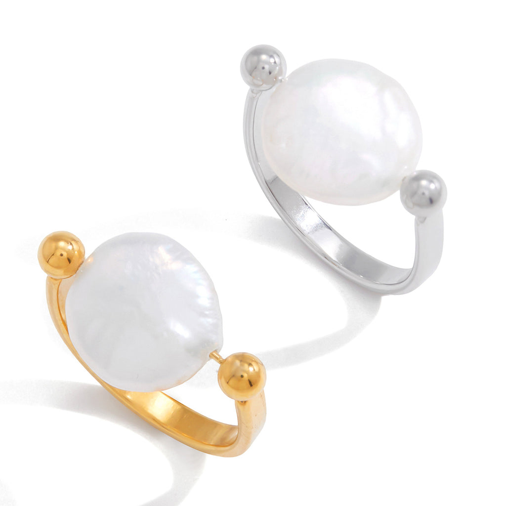 Damen Eleganter Ring mit Perlmutt-Design und hypoallergenen Eigenschaften Shop Nory