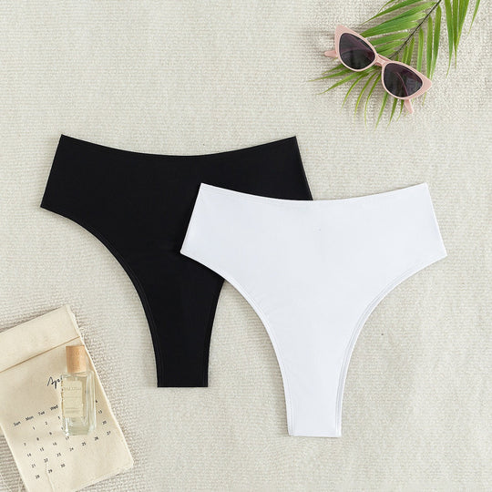Damen Hochtaillierte Bikini-Hose mit elegantem Rüschendesign