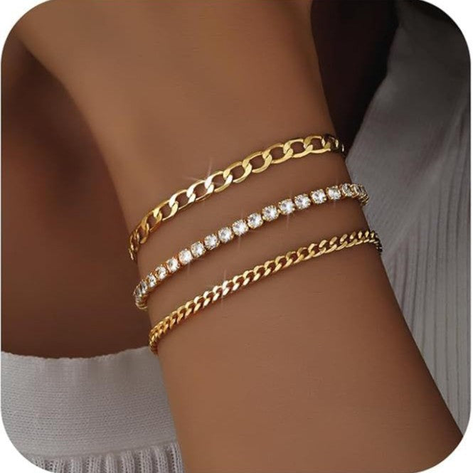 Damen Armband aus funkelnden Zirkonia-Steinen und robustem Kettendesign Shop Nory