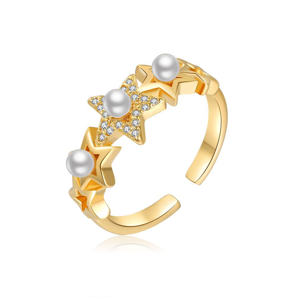 Damenring mit Sternen und Perlen Shop Nory