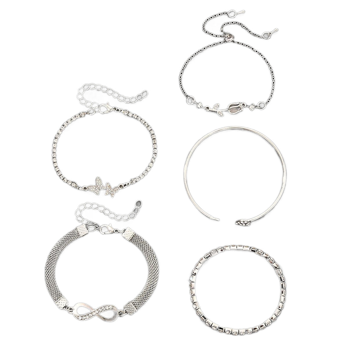 Damen Armreif-Set mit funkelnden Details und verschiedenen Designs Shop Nory