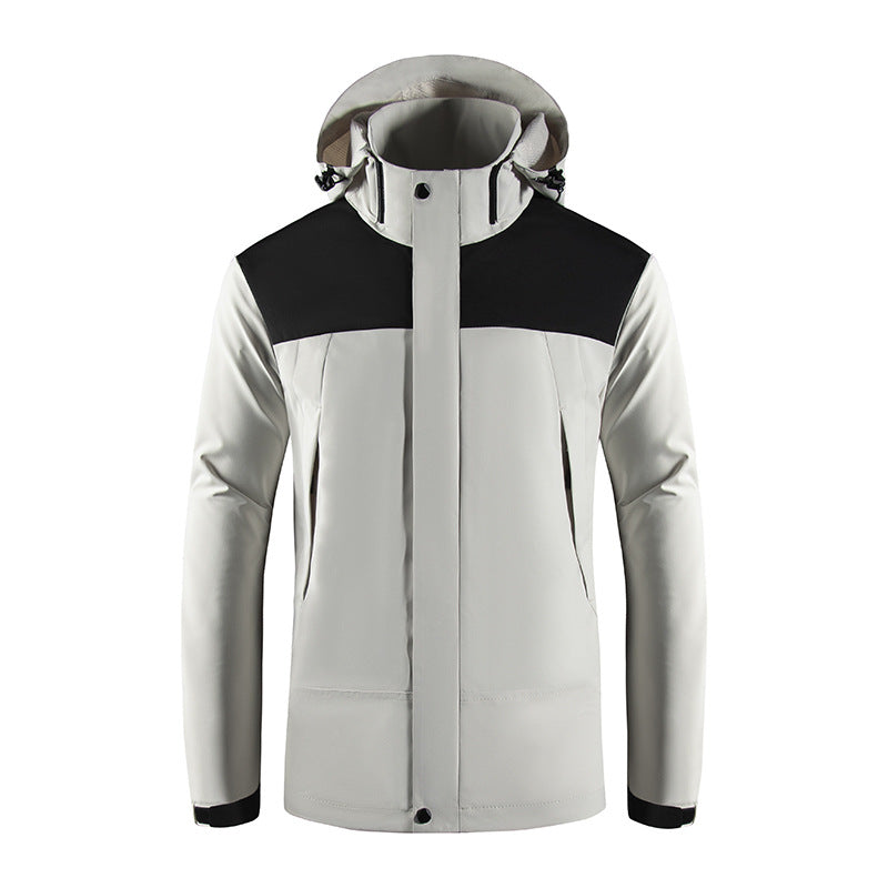 Herren Wind- und Wasserabweisende Softshelljacke mit Kapuze und verdecktem Reißverschluss Shop Nory