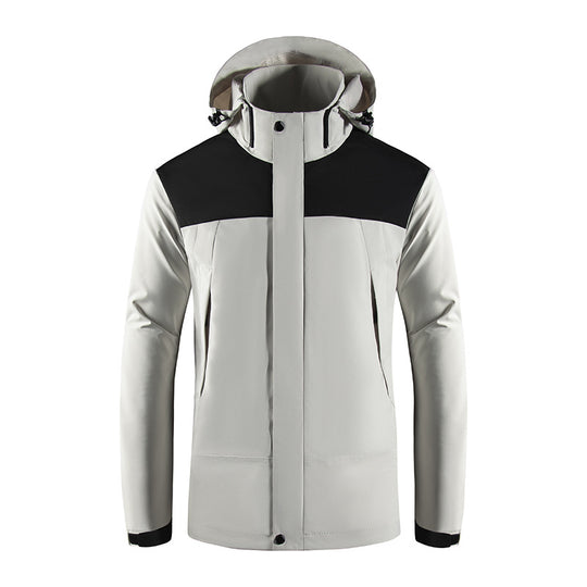 Herren Wind- und Wasserabweisende Softshelljacke mit Kapuze und verdecktem Reißverschluss Shop Nory