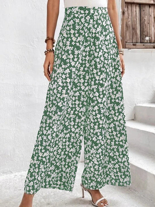 Damen Blumenmuster Palazzohose Shopnory