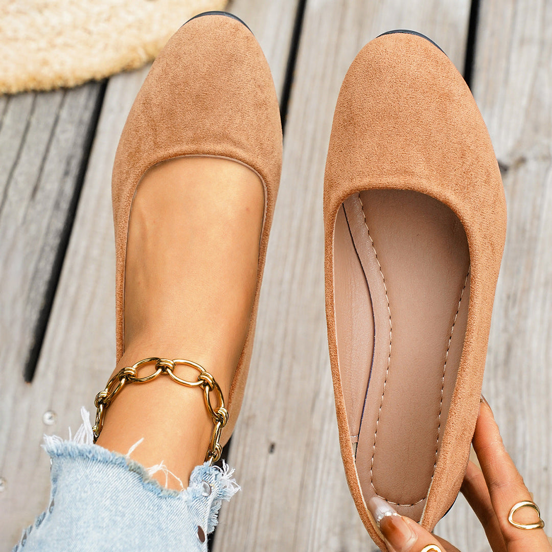 Damen Klassische Ballerinas aus weichem Wildleder