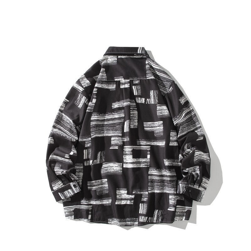 Herren Oversize Hemd mit grafischem Blockprint Shop Nory