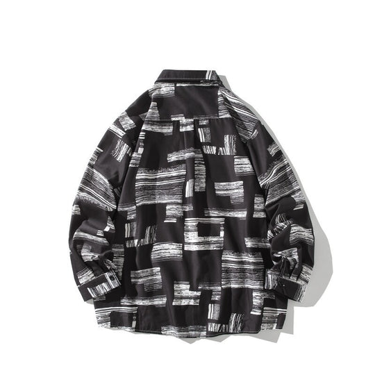 Herren Oversize Hemd mit grafischem Blockprint Shop Nory