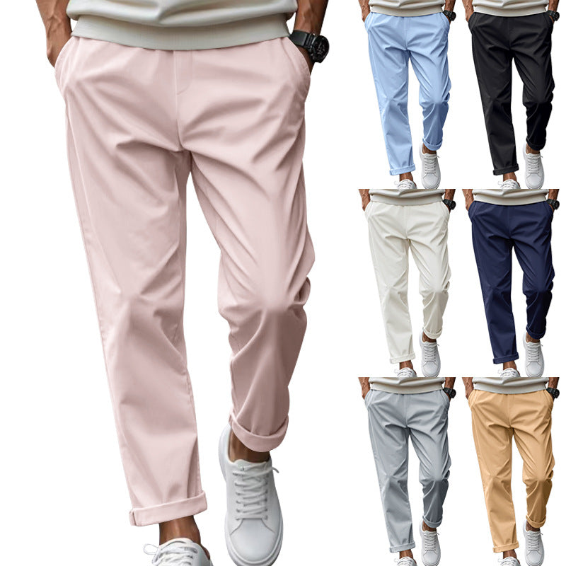 Herren elegante Freizeithose mit lockerem Schnitt und atmungsaktiver Struktur