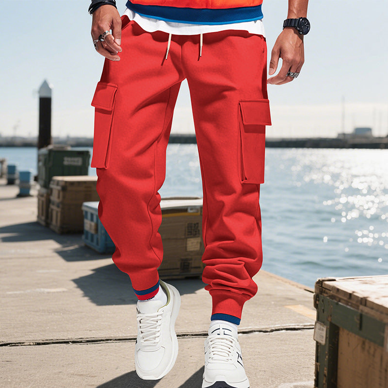 Herren Cargo-Jogginghose aus Sweat mit elastischem Bund, Kordelzug, aufgesetzten Klappentaschen & gerippten Bündchen Shop Nory
