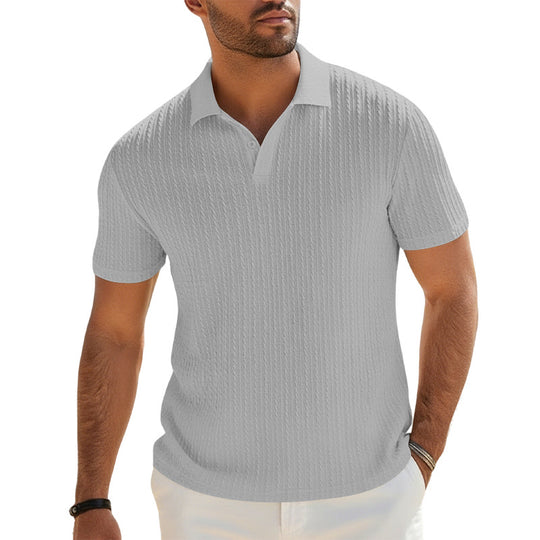 Herren Feinstrick-Polo mit strukturiertem Zopfmuster und weichem Baumwollmix Shop Nory