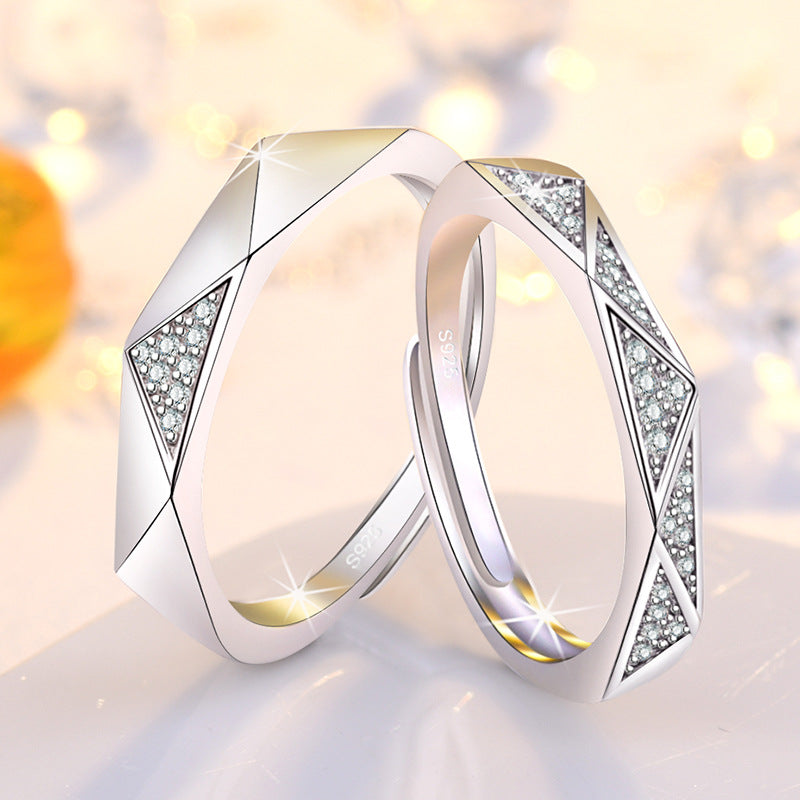 Damenring mit modernem geometrischem Design und funkelnden Zirkonia Shop Nory