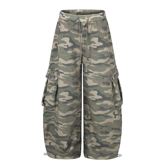 Damen Weite Cargohose im Camouflage-Design mit elastischem Bund und großen Taschen Shop Nory