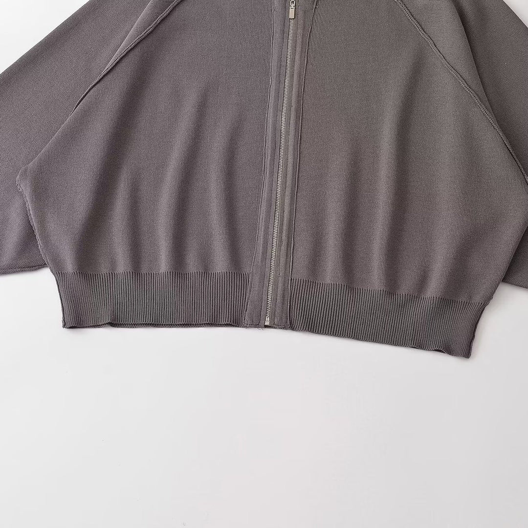 Damen Oversize Strick-Bomberjacke mit Raglanärmeln und Rippbündchen Shop Nory