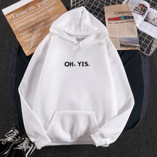 Damen nan Kapuzenpullover mit weichem Innenfutter, Kängurutasche und dezentem Frontprint Shop Nory