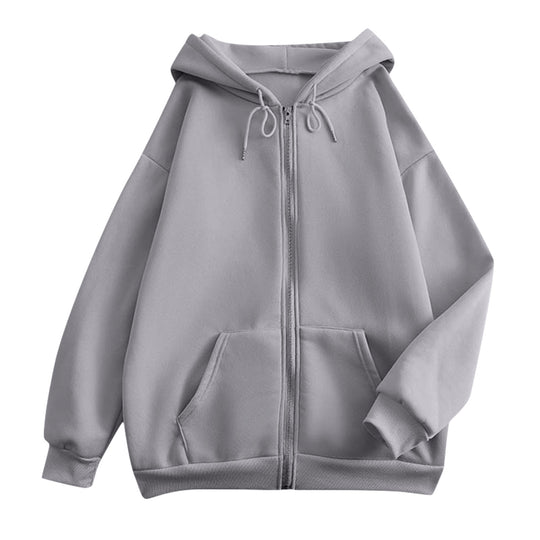 Unisex nan extraweiche oversized Zip-Hoodie mit Kängurutaschen, Kapuze mit Kordelzug und gerippten Bündchen Shop Nory