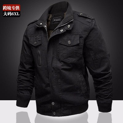 Herren Canvas-Feldblouson im Military-Utility-Stil mit Schulterepauletten und verdecktem Zweiwege-Reißverschluss Shop Nory