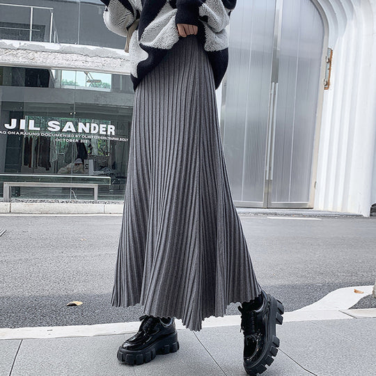 Damen Plissierter Maxirock mit elegantem Wellenmuster Shop Nory
