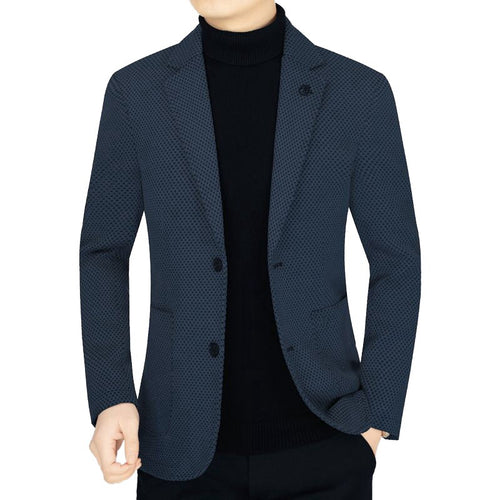 Herren Unstrukturiertes Slim-Fit ReisShop Norylazer aus strukturierter Strickoptik mit aufgesetzten Taschen Shop Nory