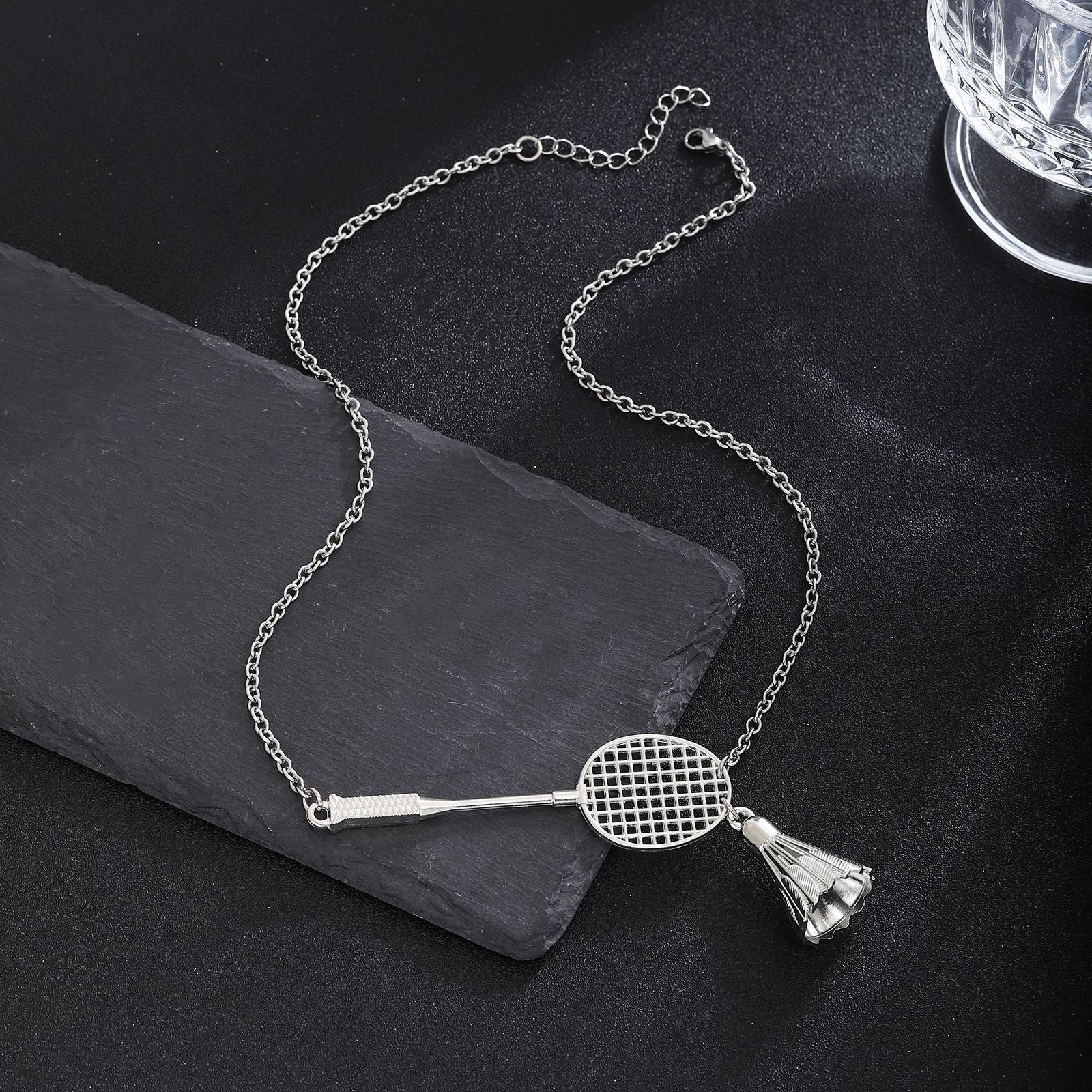 Damen Halskette mit Badminton-Motiv Shop Nory