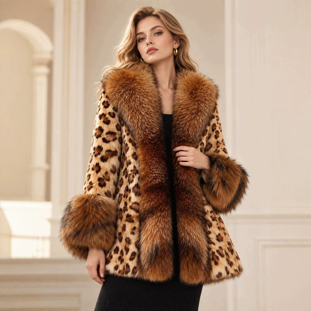 Damen Midilanger Kunstpelz‑Mantel mit voluminösem Schalkragen und Statement‑Manschetten Shop Nory