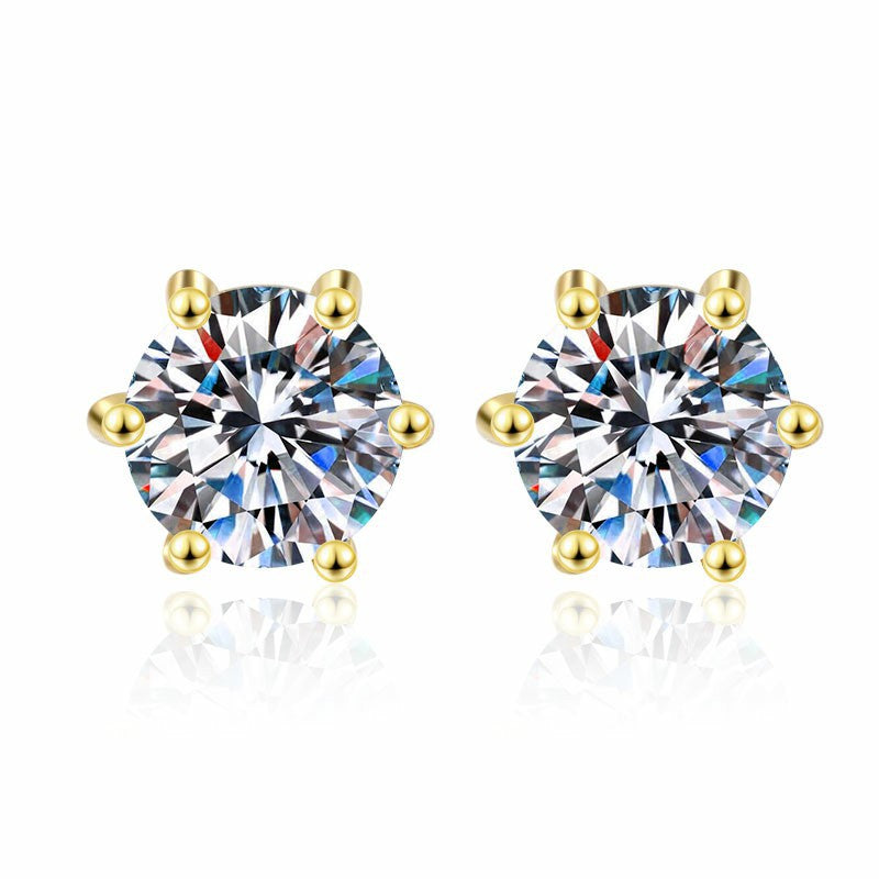 Damen Ohrringe mit funkelnden blauen Kristallen und edlem Goldrahmen Shop Nory