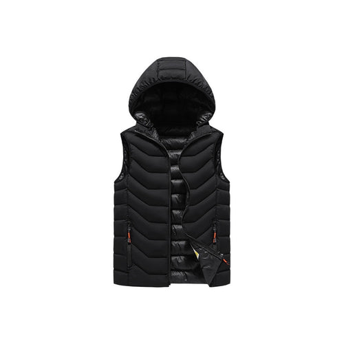Herren Ärmellose Thermo-Utility‑Weste mit gesteppter Chevron‑Struktur, Kapuze und Zwei‑Wege‑Reißverschluss Shop Nory