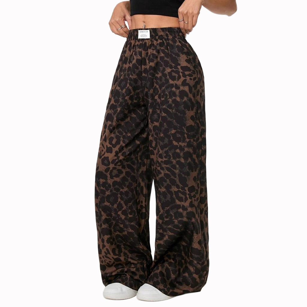 Damen Palazzo-Hose mit schickem Leopardenmuster Shopnory