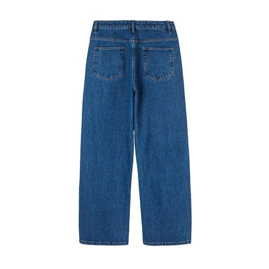 Damen Weite Denim-Jeans mit hoher Taille, geradem Bein und Fünf-Taschen-Design Shop Nory