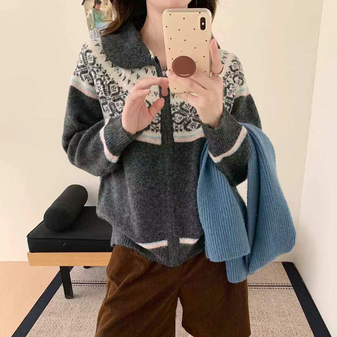 Damen Gemütlicher Strickpullover mit hochgeschlossenem Kragen Shop Nory