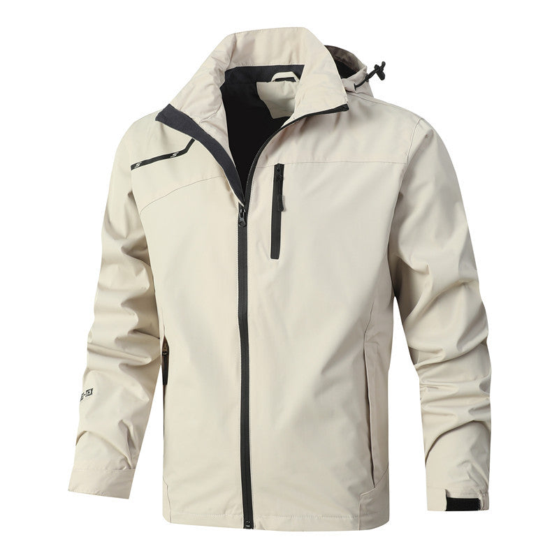 Herren Atmungsaktive wasserdichte Softshelljacke mit nahtversiegelter Membran und verstaubarer Kapuze Shop Nory