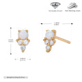Damen Ohrstecker aus 925 Sterling Silber mit funkelndem Zirkon und edlem Opal Shop Nory