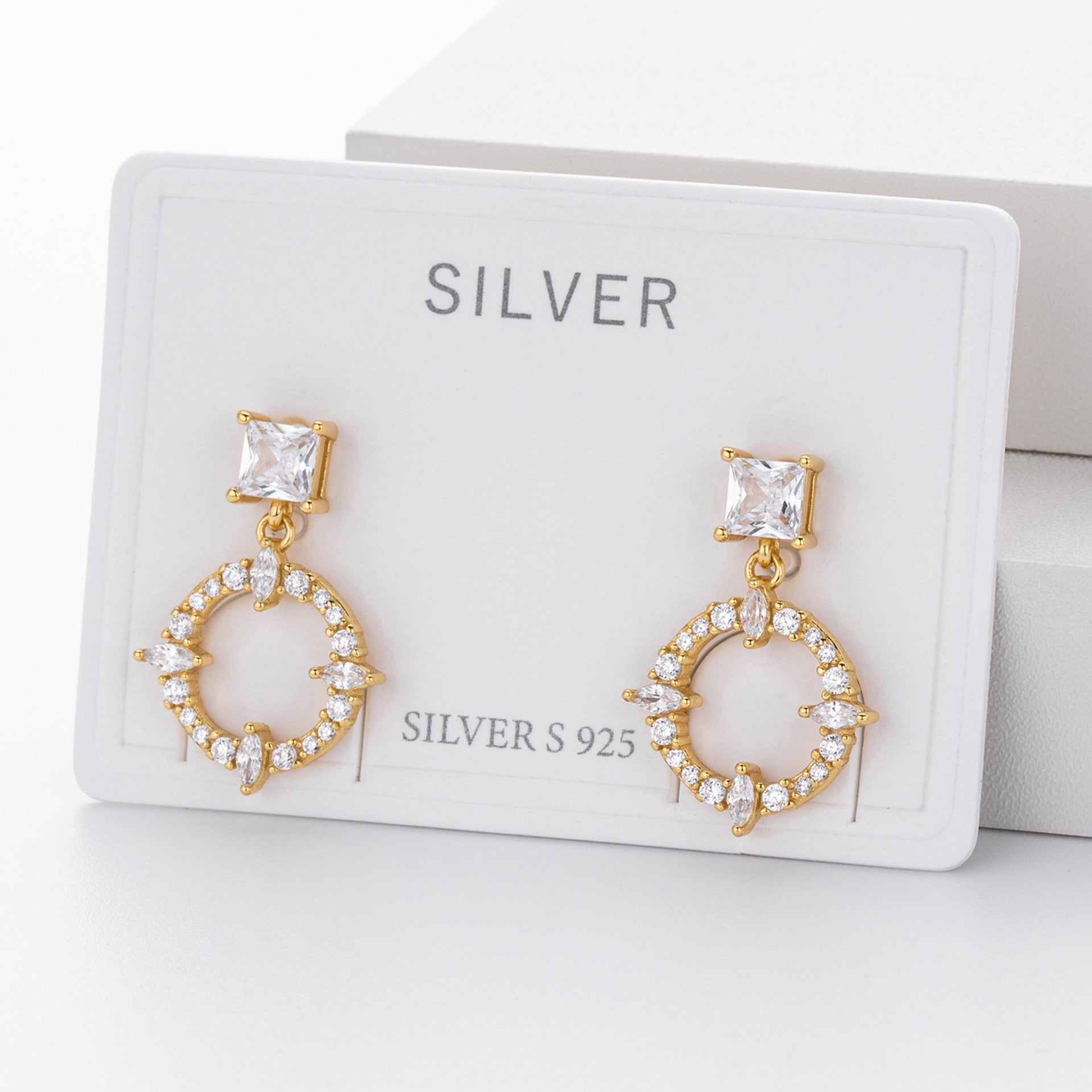 Damen Ohrhänger mit luxuriösem Zirkonbesatz aus 925 Sterling Silber Shop Nory 1782843459