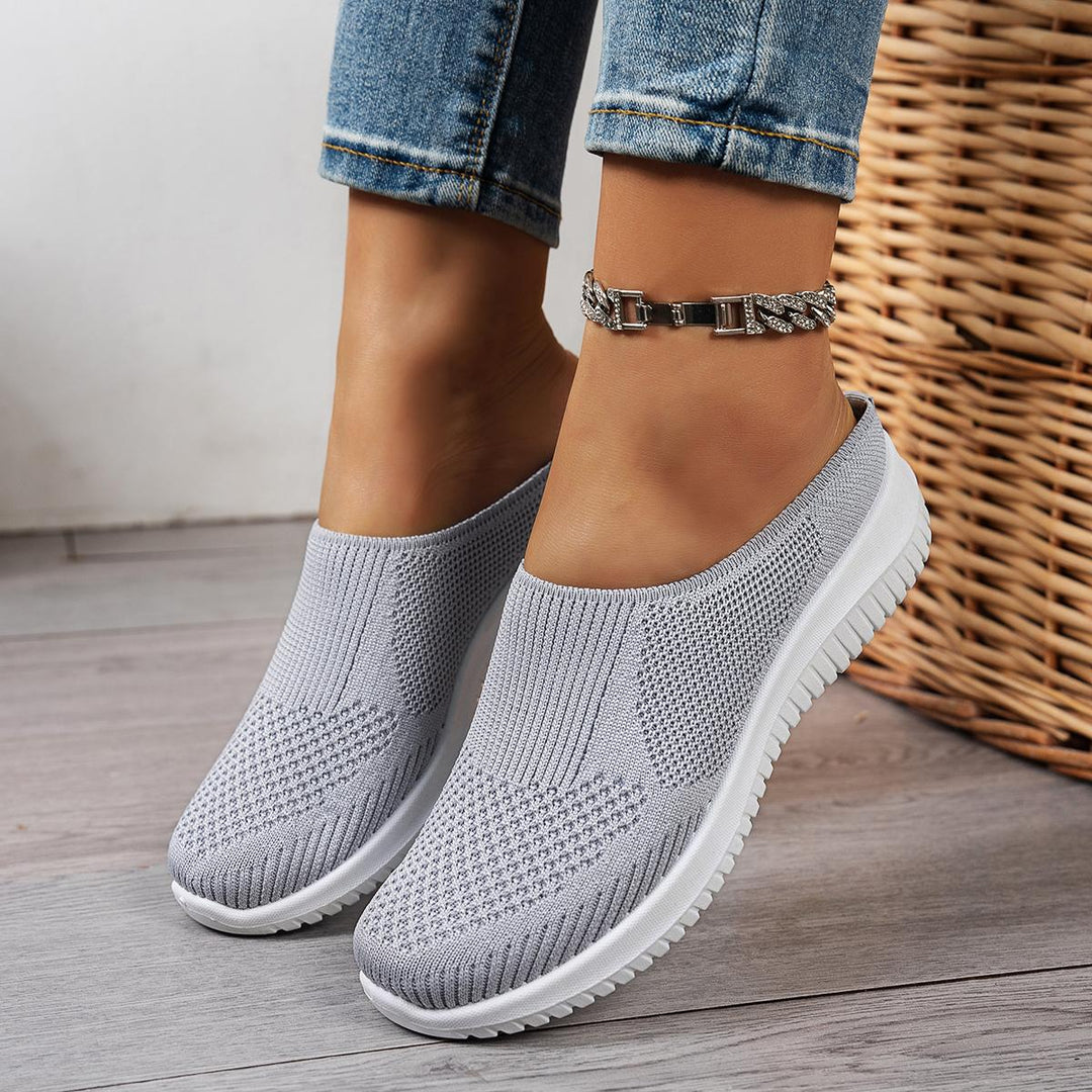 Damen Atmungsaktive Slip-On Freizeitschuhe mit flexiblem Strick-Obermaterial Shopnory