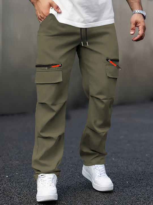 Herren Utility-Cargohose im Joggerstil mit Reißverschluss-Taschen & Kordelbund Shop Nory