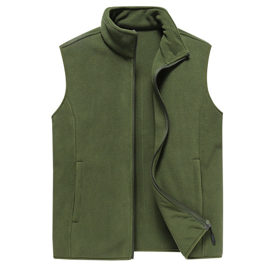 Herren Ärmellose Microfleece‑Weste mit Stehkragen und verdecktem Zweiwege-Reißverschluss Shop Nory