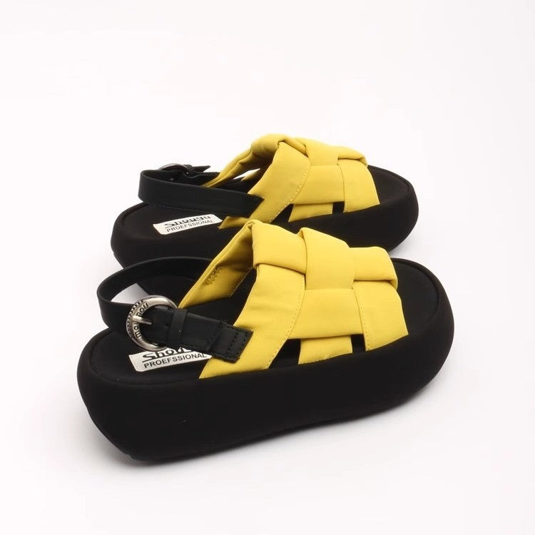 Damen modische Plateau-Sandalen mit elegantem Kreuzriemen und komfortablem Fußbett