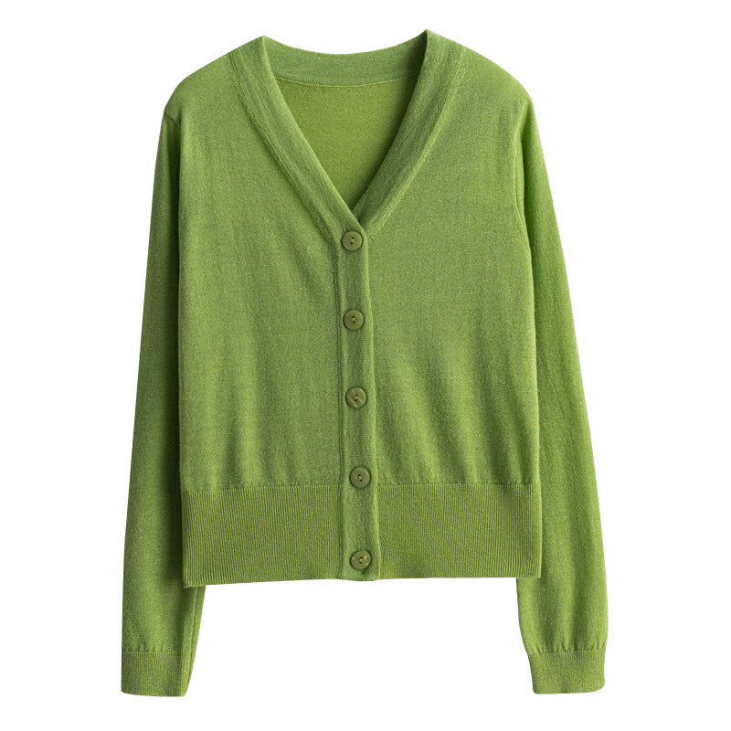 Damen Leichter V‑Ausschnitt-Cardigan mit seitlichem Saumschlitz und geripptem Bund Shop Nory
