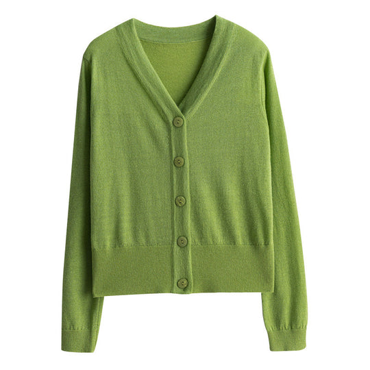 Damen Leichter V‑Ausschnitt-Cardigan mit seitlichem Saumschlitz und geripptem Bund Shop Nory