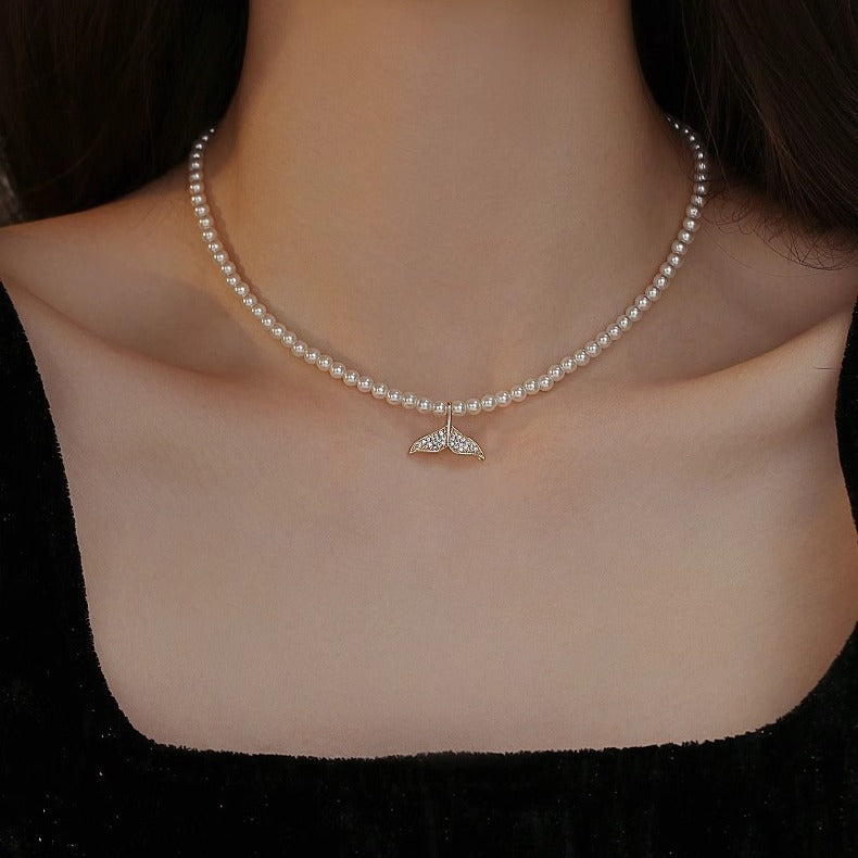 Damen Halskette mit Perlendesign und stilvollem Anhänger Shop Nory