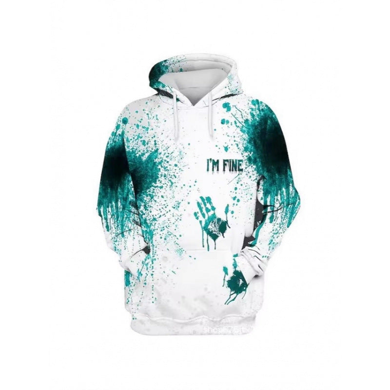Damen Kreativer Kapuzenpullover mit blutrotem Print Shop Nory