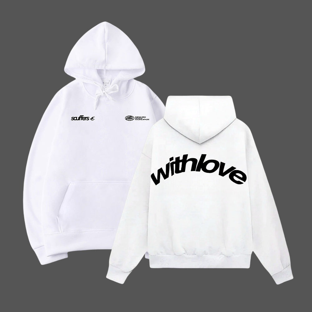 Unisex nan oversized Kapuzenpullover mit großflächigem Rückenprint, Kängurutasche und gerippten Bündchen Shop Nory