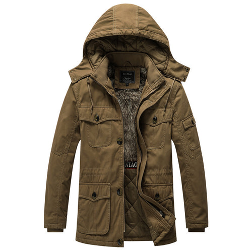 Herren Canvas-Parka mit gesteppter Thermofütterung, Kunstfell-Innenfutter und Kapuze Shop Nory