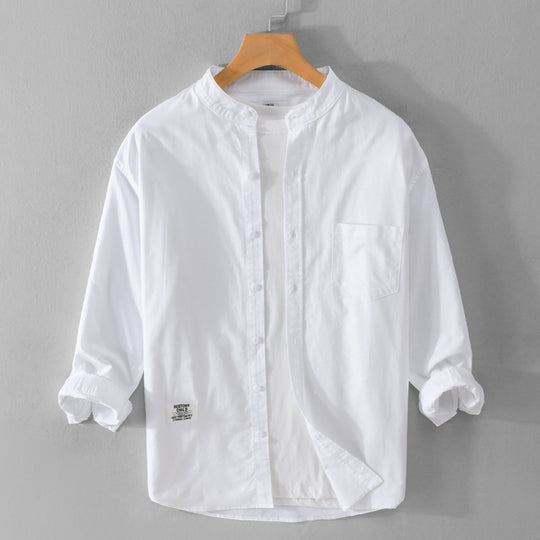 Herren Stehkragen-Overshirt aus Baumwollmix mit Brusttasche und entspannter Passform Shop Nory