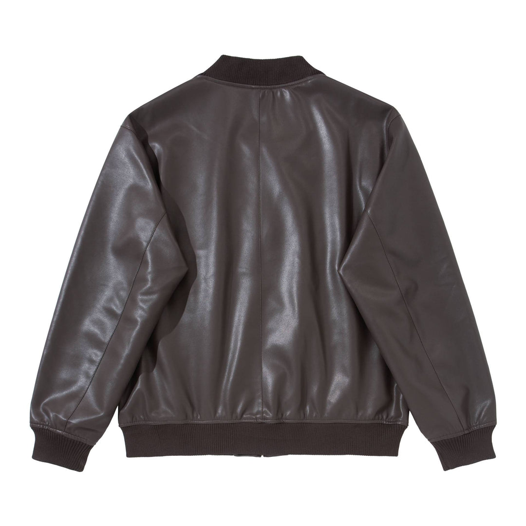 Herren Glattleder‑Bomberjacke mit nahtverdeckter Front und elastischen Rippenbündchen Shop Nory