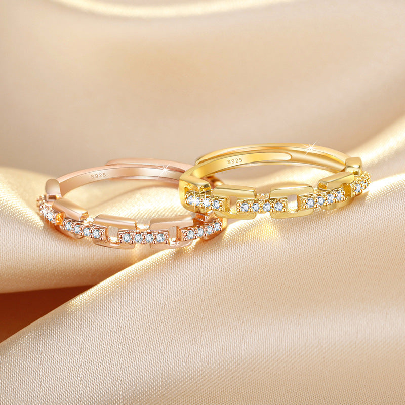 Damen Eleganter Ring aus hochwertigem 925er Silber mit funkelndem Zirkonia-Besatz Shop Nory