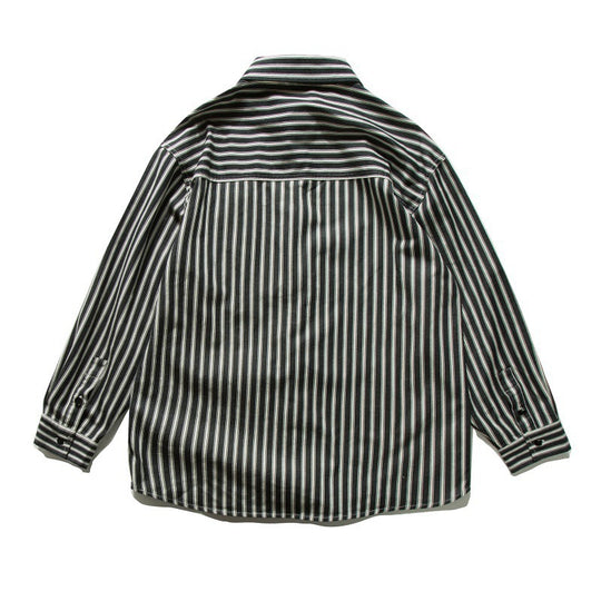 Unisex Oversize-Hemdjacke mit vertikalen Streifen, kastigem Schnitt und Brusttasche Shop Nory