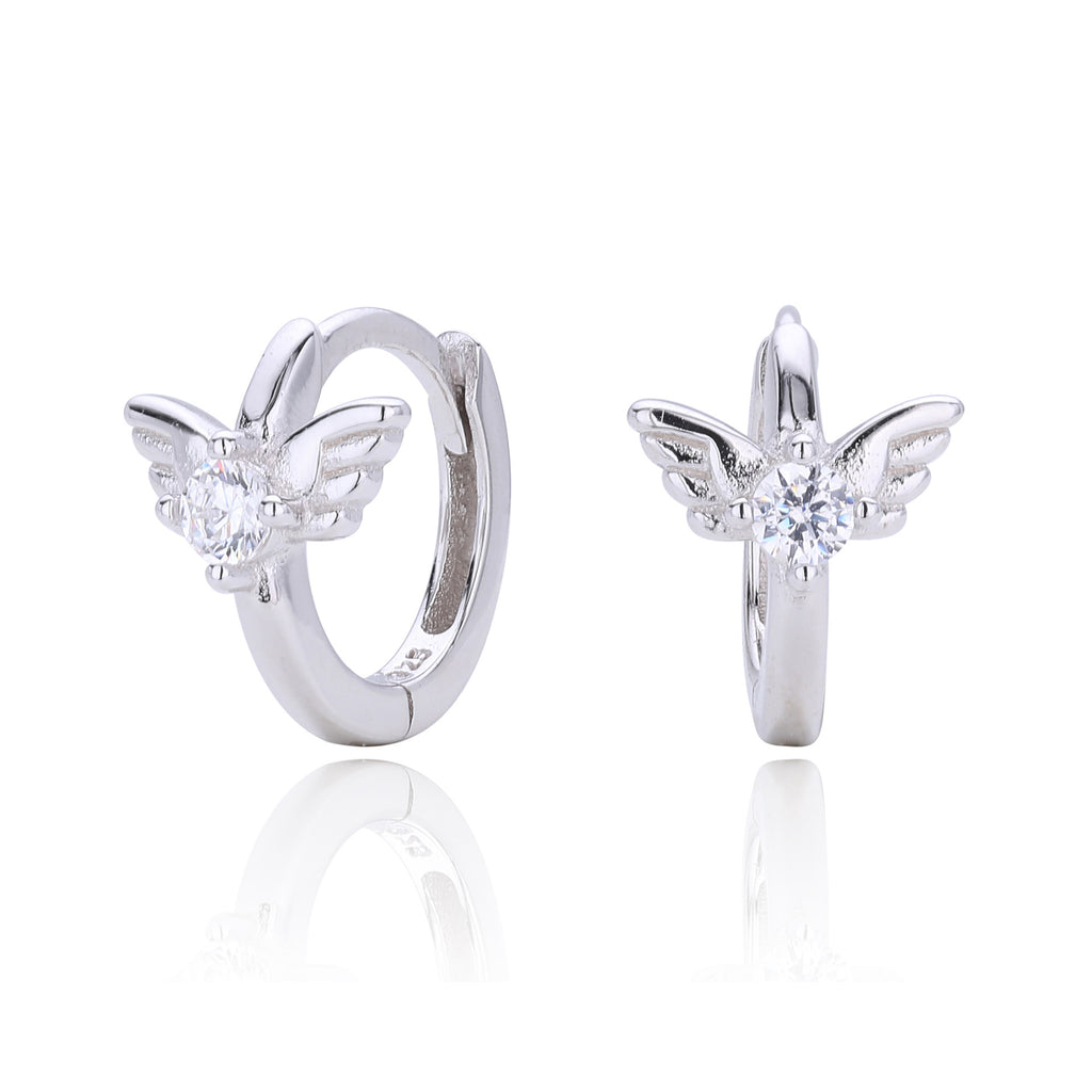 Damen Ohrhänger mit stilvollem Flügel-Design aus 925 Sterling Silber und funkelndem Zirkon Shop Nory