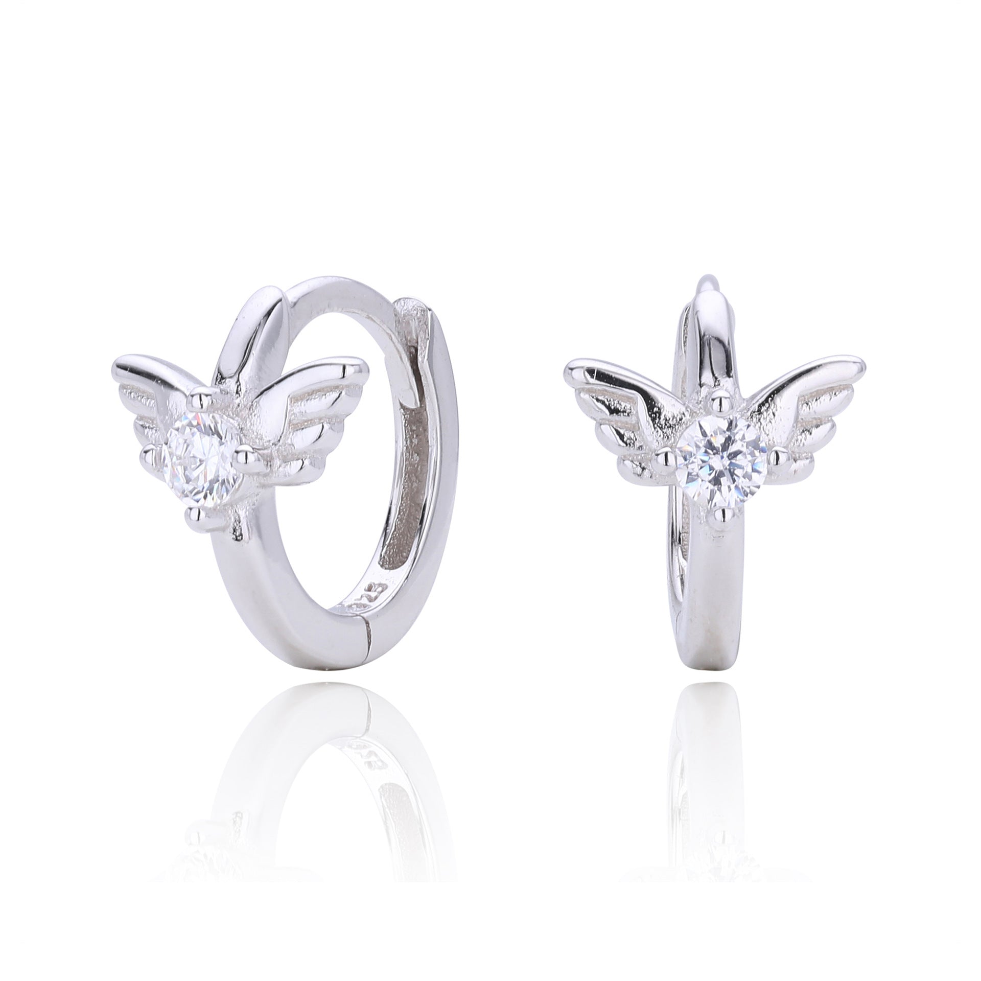 Damen Ohrhänger mit stilvollem Flügel-Design aus 925 Sterling Silber und funkelndem Zirkon Shop Nory