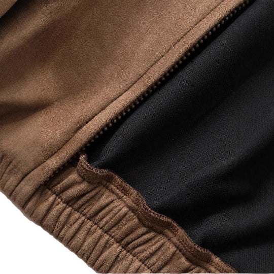 Damen Oversized Wildlederoptik Bomberjacke mit Reißverschluss und elastischem Saum Shop Nory