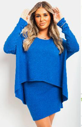 Damen asymmetrisches Minikleid mit überschnittenen Schultern